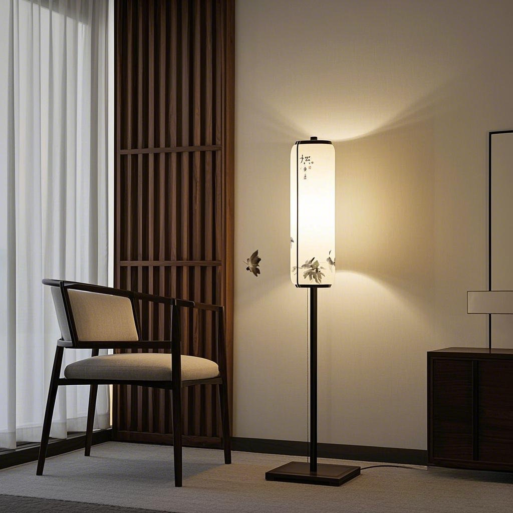 新中式落地灯客厅沙发旁卧室床头灯禅意复古实木立式台灯装饰灯具